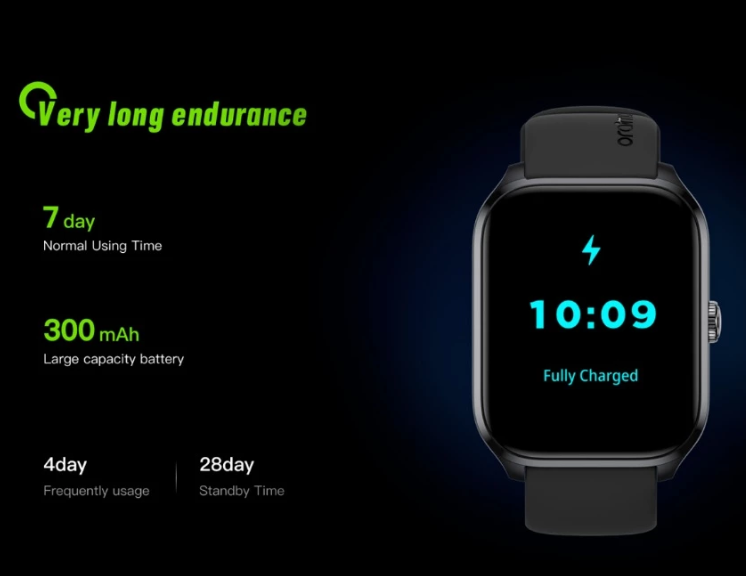SPECIAL OFFER! Oraimo Watch 5 Lite 2.01" HD Screen Bluetooth Call and Message Reminder Waterproof Sports Smart Watch