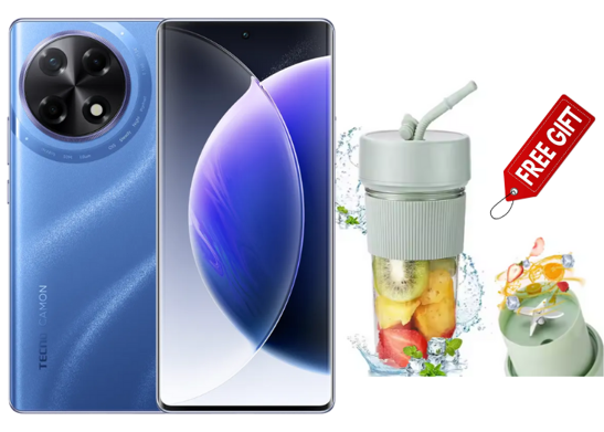 Tecno Camon 30S 6.78" 120Hz AMOLED Curved Screen 128GB+12(6+6)GB RAM MTK Helio G99 70W 5000mAh 50MP Dual Speaker Android 14 Dual Sim Smart Phones phone + FREE Reachargable  Blender