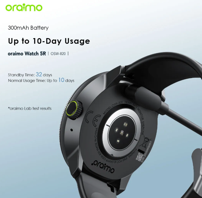 oraimo Watch 5R 1.43'' Amoled IP68 Smart Watch Wireless HD Calling AI-Generated Watch Faces Oraimo Smartwatch