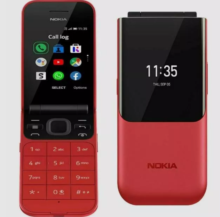 Nokia 2720 Flip 1500mAh Li-Ion 2.8-inch primary, 1.3-inch external 4G LTE, Dual SIM  KaiOS Feature Phone