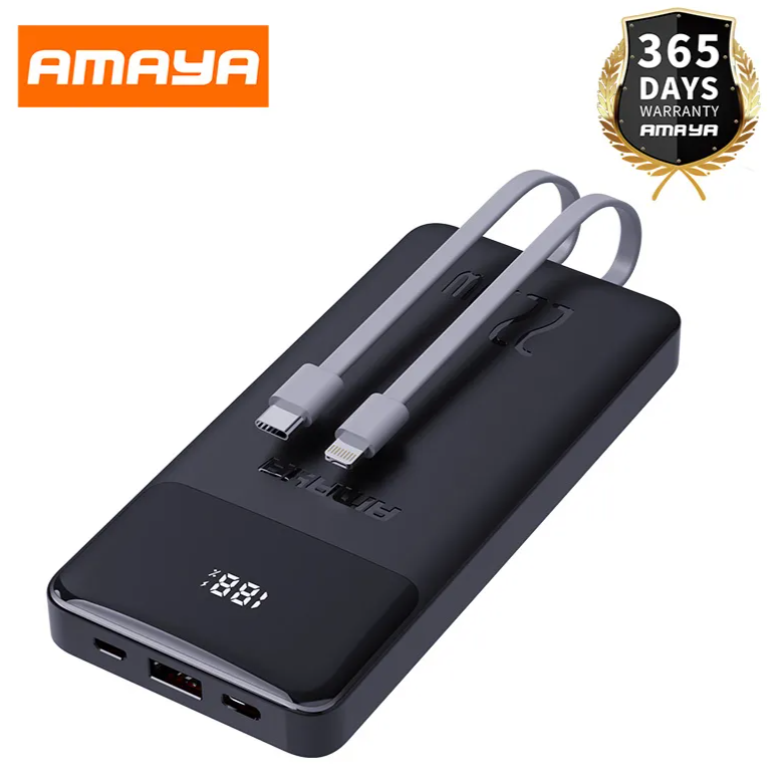 Amaya APW-12 power bank 10000mAh 22.5W super fast charging with 2 lines Powerbank
