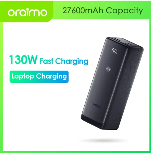 oraimo PowerJet 130 27600mAh 130W  Power Laptop & Phone at Once Power Bank Powerbank