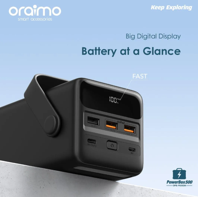 oraimo PowerBox 500 50000mAh 22.5W Type-C (IN/OUT) Power Bank