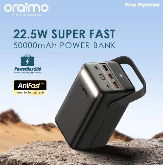 oraimo PowerBox 500 50000mAh 22.5W Type-C (IN/OUT) Power Bank