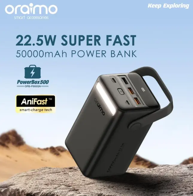 oraimo PowerBox 500 50000mAh 22.5W Type-C (IN/OUT) Power Bank
