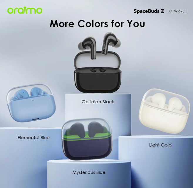 oraimo SpaceBuds Z ANC True Wireless Bluetooth Earphones with Spatial Audio + free Oraimo Wired Earphones