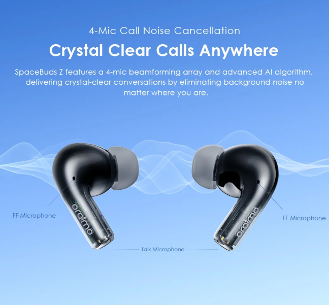 oraimo SpaceBuds Z ANC True Wireless Bluetooth Earphones with Spatial Audio + free Oraimo Wired Earphones