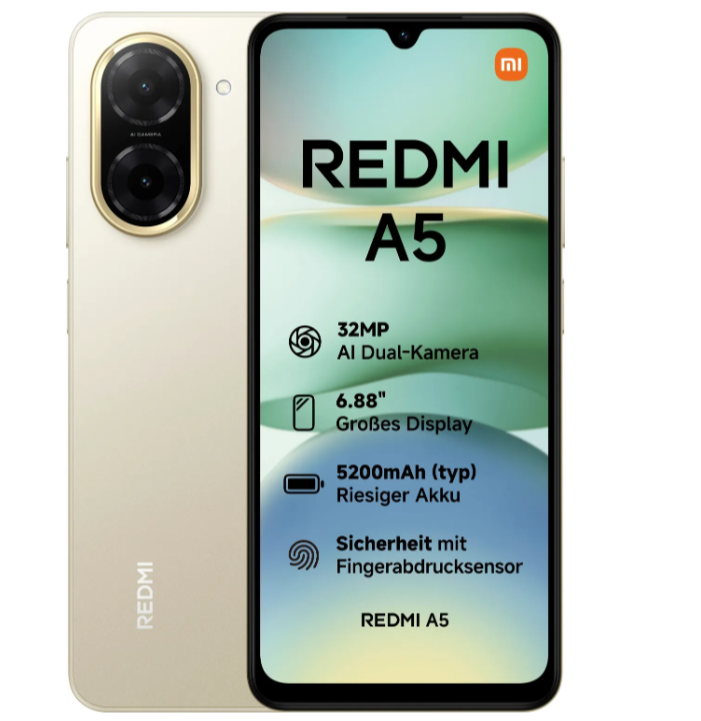 NEW ARRIVAL!!  Xiaomi Redmi A5 128GB or  64GB 5200mAh Battery 32MP AI Dual Camera 6.88" large screen display Dual SIM 4G Android 15 Smart Phone