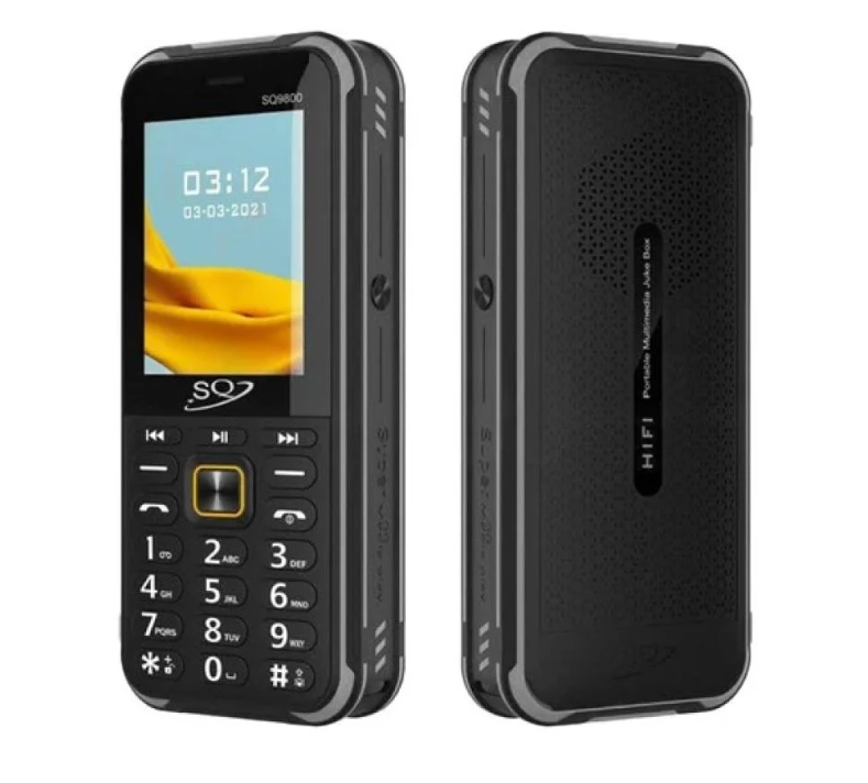 SQ9800 Rugged Phone: Dual SIM, Powerful Bluetooth Speaker, Power Bank, Magic Voice, VGA Camera, 20,000 mAh Battery, LED Flashlight, FM Radio Featured Cell Phones