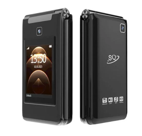 SQ800 Dual Display Phone ( 2.8-inch screen and a secondary 2.4-inch screen), Dual SIM,  2500mAh battery Long Battery Life Sleek and Foldable Design  Featured  Cell Phones