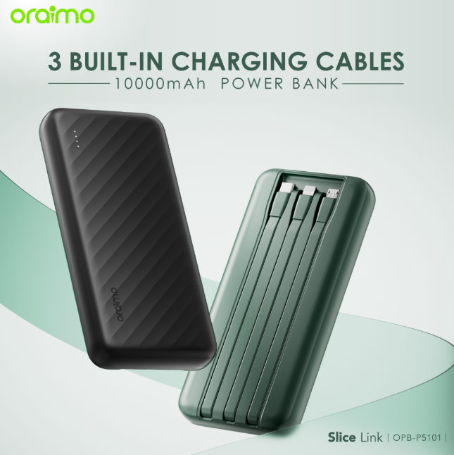 Oraimo Slice Link 10000mAh 12W   Widely Compatible Power Bank