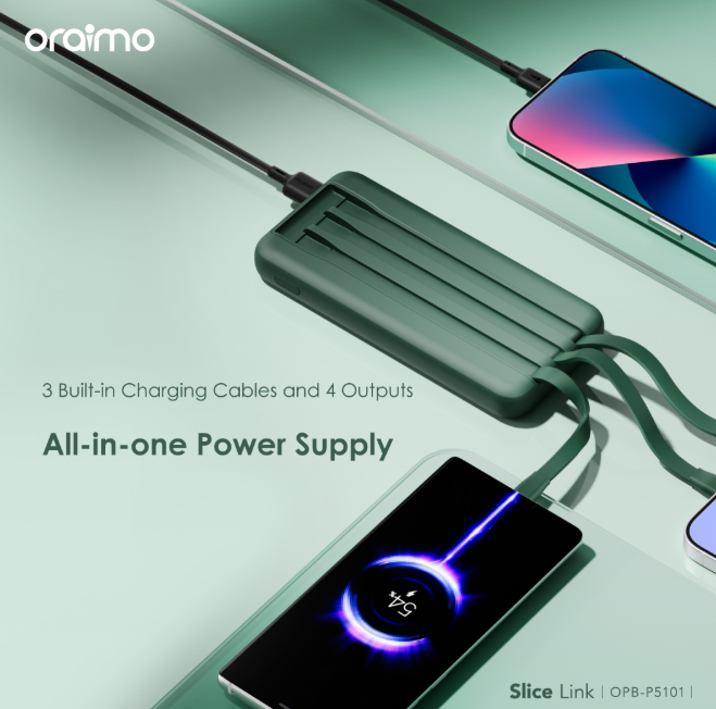 Oraimo Slice Link 10000mAh 12W   Widely Compatible Power Bank