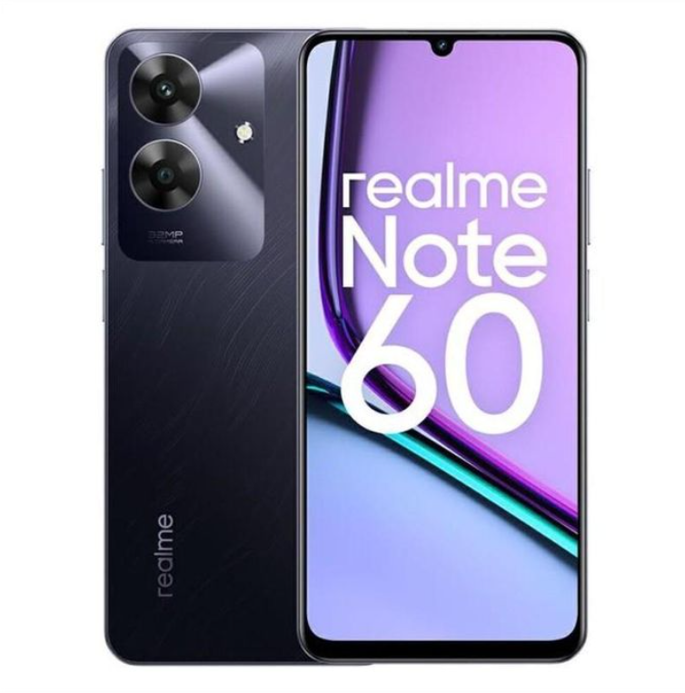 NEW ARRIVALS!! Realme Note 60 - 6.74 Inch IPS LCD Display, 4+128GB RAM- Expandable Upto 8GB(4+4) RAM, 5000mAh, Android 14, Fingerprint (side-mounted), 32MP Rear & 5MP Front Camera, 10W Fast Charging