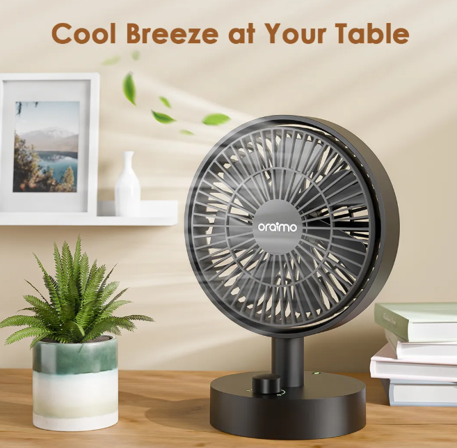 oraimo SmartTableFan 5W Up to 7 Hours Run Time Table Fan