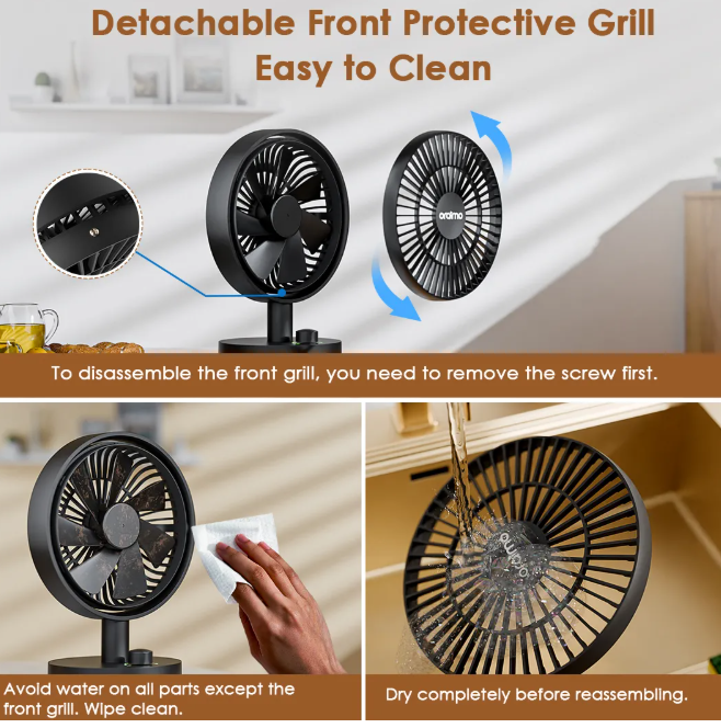 oraimo SmartTableFan 5W Up to 7 Hours Run Time Table Fan