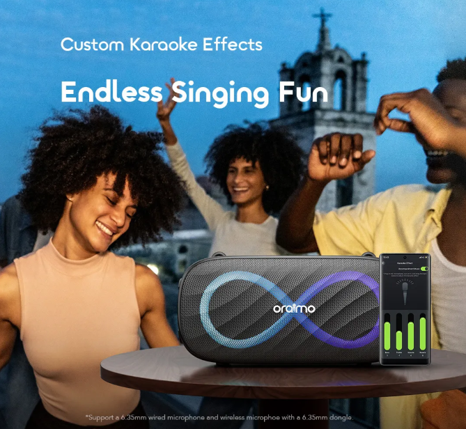 oraimo SpaceBox Pro 80W Karaoke-Support Wireless Speaker + Free Shoulder Strap Included