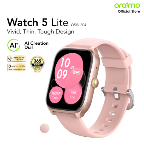 oraimo Watch 5 Lite 2.01" HD IP68  AI-Generated Watch Faces  HD Voice in Calls Smart Watch
