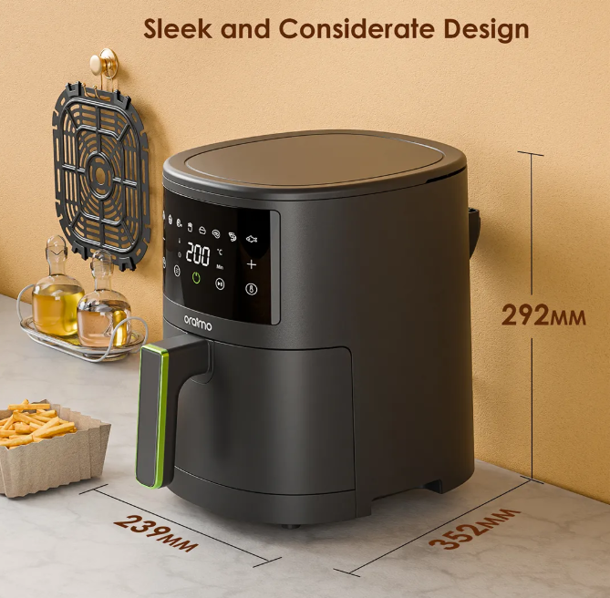 oraimo SmartAirFryer 2 3.5L 1500W Touch Control Air Fryer Smart Touch Control 8-in-1 Functionality