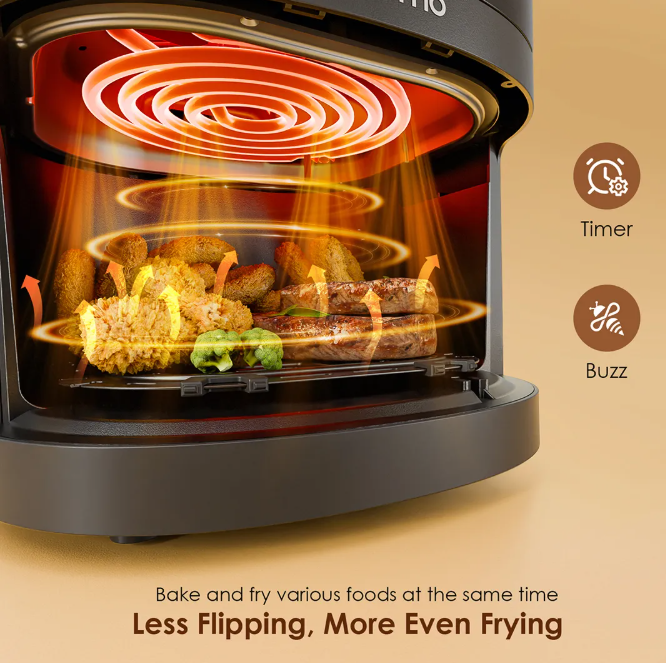 oraimo SmartAirFryer 2 3.5L 1500W Touch Control Air Fryer Smart Touch Control 8-in-1 Functionality
