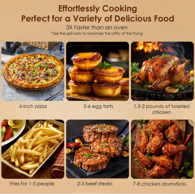 oraimo SmartAirFryer 2 3.5L 1500W Touch Control Air Fryer Smart Touch Control 8-in-1 Functionality