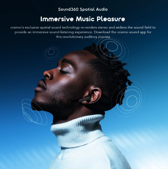 oraimo SpaceBuds Neo+ ANC Spatial Audio True Wireless Earphones Sound360 Spatial Audio Bluetooth Earphones