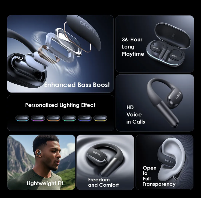oraimo OpenArc Open-Ear Bluetooth Wireless Earphones