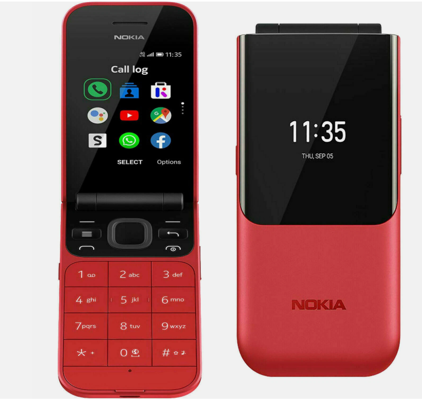 Original Nokia 2720 Flip (2019) Black 4G LTE Dual SIM  Unlocked  Cell Phone NEW