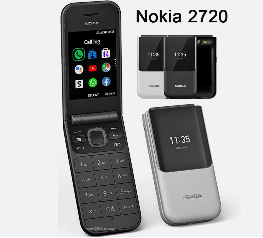 Original Nokia 2720 Flip (2019) Black 4G LTE Dual SIM  Unlocked  Cell Phone NEW