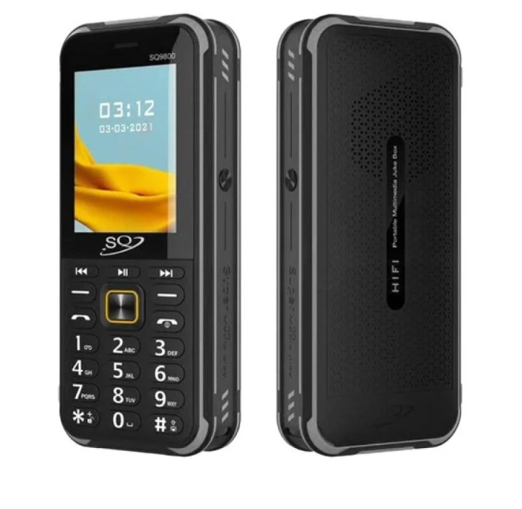 SQ9800 Rugged Phone:20,000mAh  Dual SIM, Powerful Bluetooth Speaker, Power Bank, Magic Voice, VGA Camera, 5980mAh Battery, LED Flashlight, FM Radio  Featured Phones
