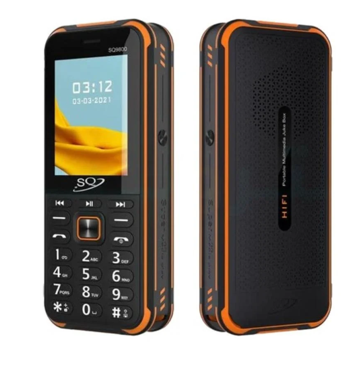 SQ9800 Rugged Phone:20,000mAh  Dual SIM, Powerful Bluetooth Speaker, Power Bank, Magic Voice, VGA Camera, 5980mAh Battery, LED Flashlight, FM Radio  Featured Phones
