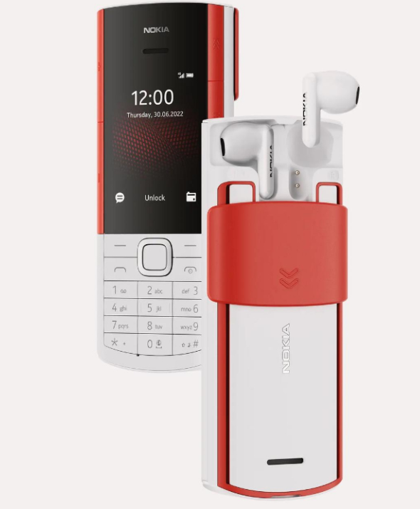 Special Offer! New Nokia 5710 Keypad Phone With Inbuilt Wireless Earbuds, Dual Sim, Bluetooth, Featured Phones and Bluetooth Earphones