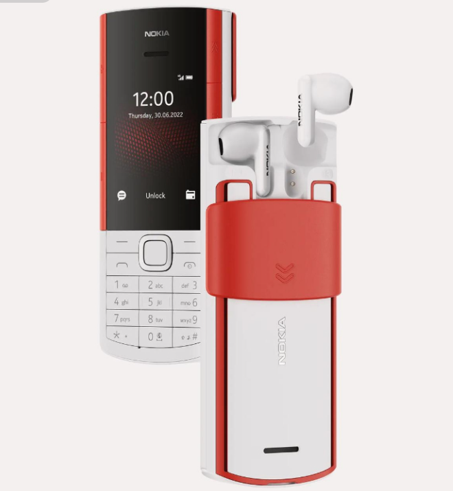 Special Offer! New Nokia 5710 Keypad Phone With Inbuilt Wireless Earbuds, Dual Sim, Bluetooth, Featured Phones and Bluetooth Earphones