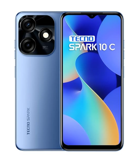 TECNO Pop 10C 64GB Storage upto 4(2+2)GB RAM 6.6" HD+90Hz Refresh 13MP+8MP 5000mAH Super Battery 18W Type-C Fast Charge Dual 4G Network Side Fingerprint Smart Phone