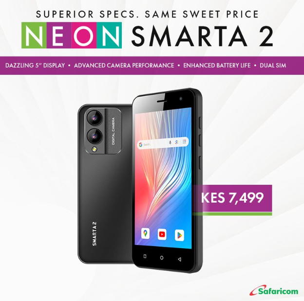 FROM KSH 7499 TO KSH 2999 OFFER! Neon Smarta 2 5-inch display - 2GB RAM - 32GB ROM - Dual SIM 5.5 inch display 8MP rear camera 3000 mAh battery octacore smartphones PHONE
