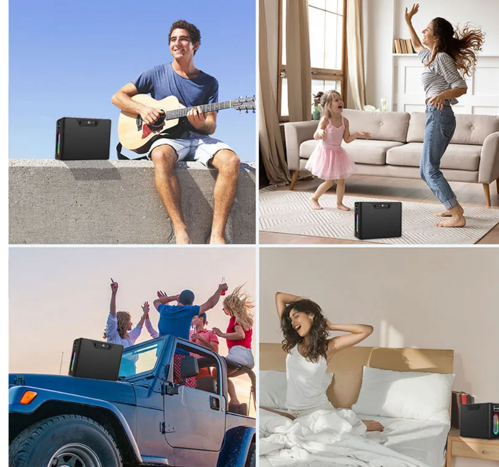 Amaya BD34 PartyBox On-The-Go – Essential Waterproof Portable outdoor Karaoke Party Speaker With Two Wireless Microphones for office ,lounge , Romance , movie and outdoors