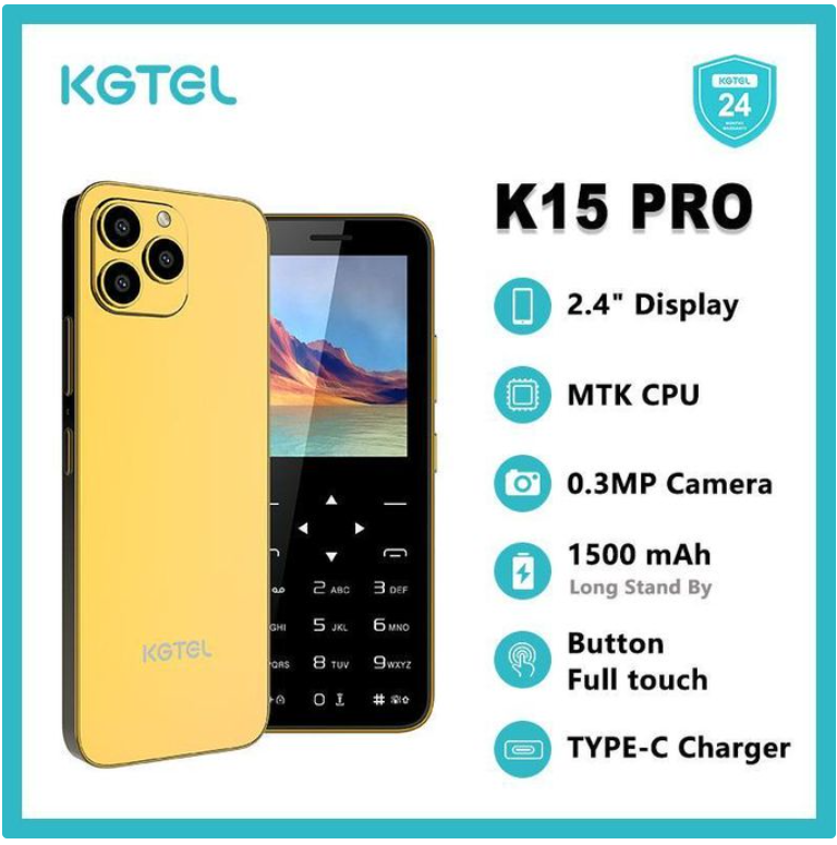 SUPPER KABAMBE!! Kgtel K15 Pro - Button Full Touch - 2.4" - Dual SIM - TYPE-C Charger - 1500mAh