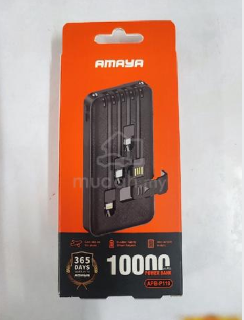 Amaya APB-P119  Power Bank 10000mAh POWER BANK WITH CHARGING CABLES