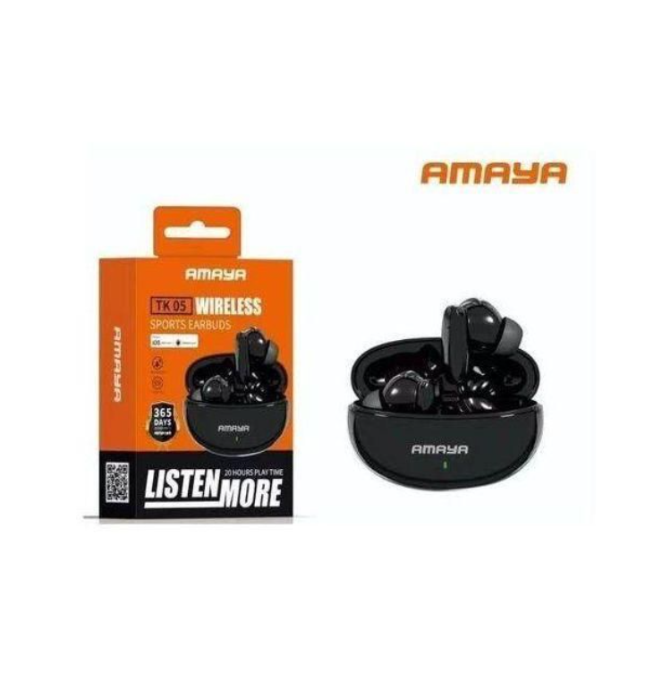 Amaya TK-05 Wireless Sports Earbuds, 20 Hours Play Time - BLACK