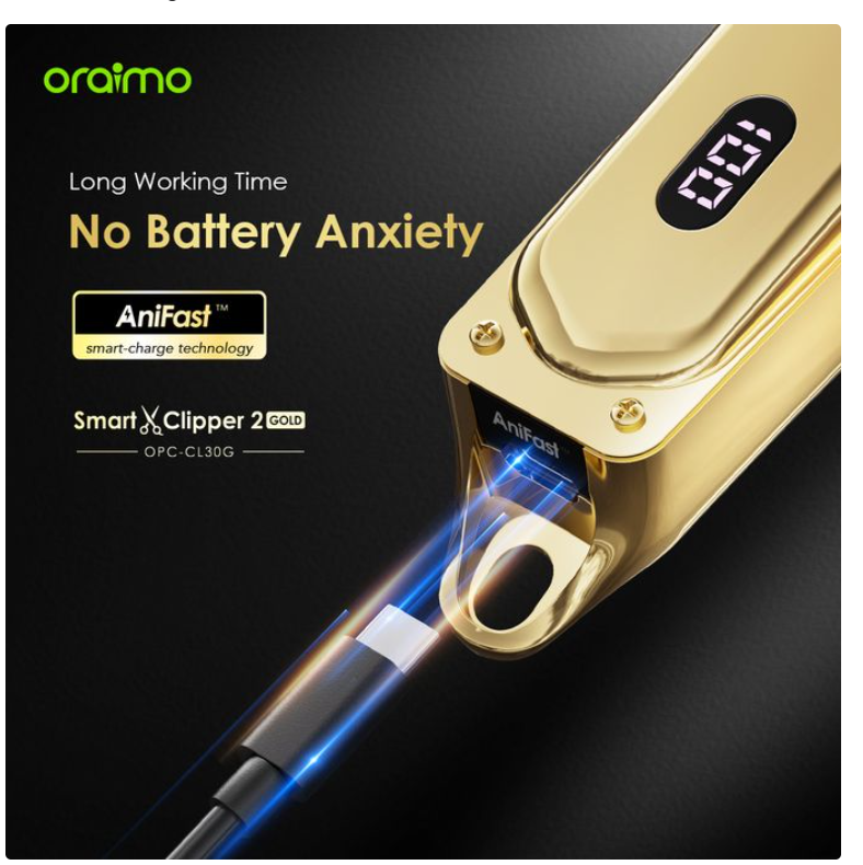 Oraimo Fashion Cordless SHaving Machine_Smart Clipper 2Gold