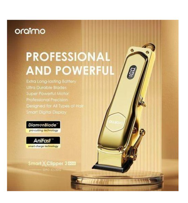Oraimo Fashion Cordless SHaving Machine_Smart Clipper 2Gold