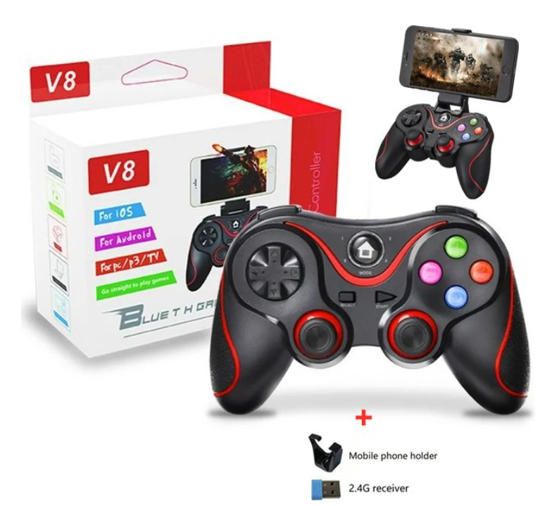 V8 2.4G BT remote wireless gaming controller for android pc PS3 game console retro tablet gamepad joy pad joystick