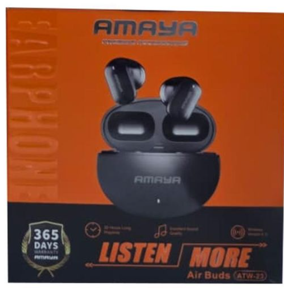 Amaya ATW-23 Air Buds, Black  Bluetooth Earphones