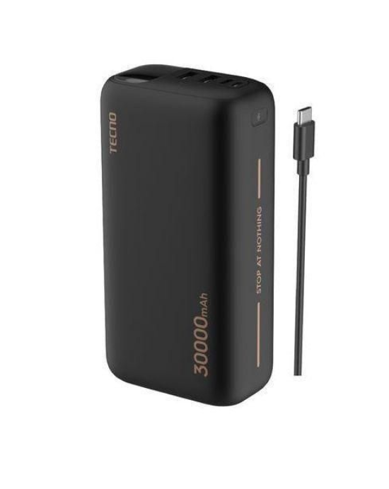 Tecno 30000mAh LED Display Omni-TANK Power Bank - Black