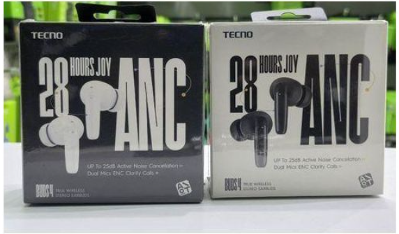 Tecno Buds 4 BD04 – True Wireless Stereo Earbuds with Long Battery Life & Crisp Sound  Bluetooth Earphones