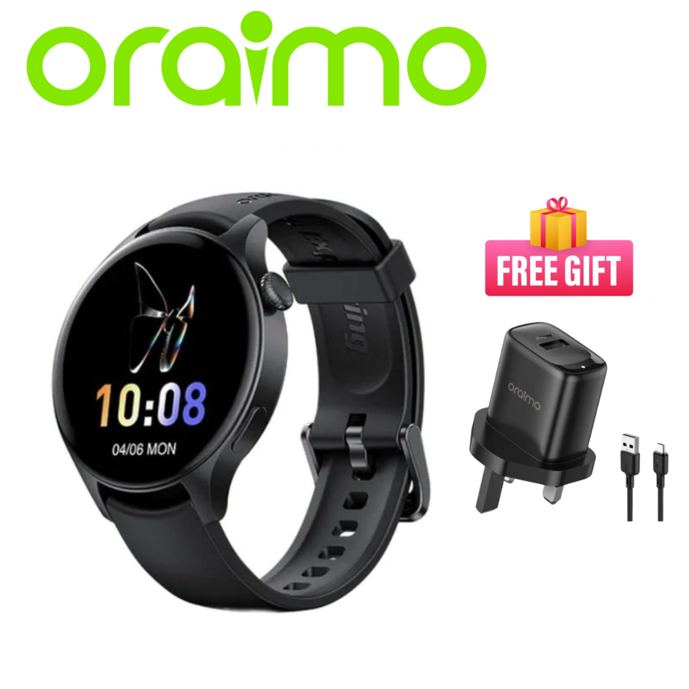 Oraimo Watch ER BT Call 1.43'' AMOLED Screen 100+ Sport Modes IP68 Waterproof Smart Watch