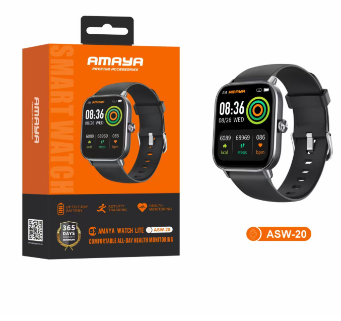 AMAYA ASW-20 Smart watch COMFORTABLE ALL DAY MONITORING, FITTNESS TRACKER, HEART RATE MONITOR Smartwatches