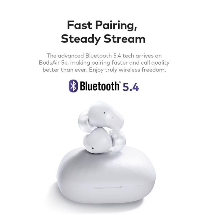 Itel TWS BudsAir 5 e, Subtle Shine Sleek Curves, Rich Deep Bass Sound, 39 Hours Long Playtime, 3.5g Lightweight In-Ear Design , Portable with a Lanyard  Bluetooth Earphones