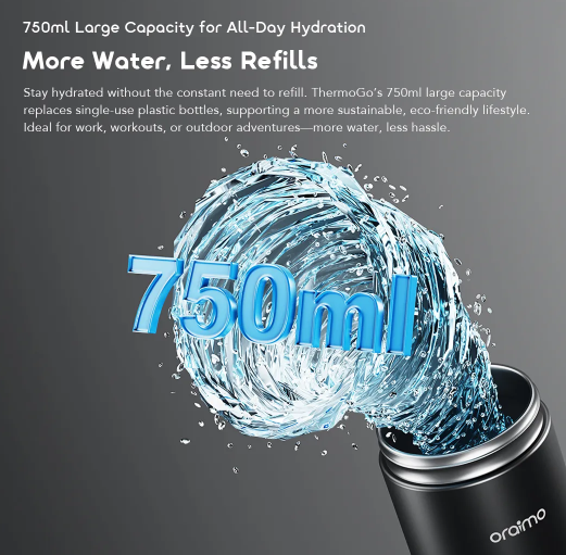 oraimo ThermoGo 750ml Stainless Steel Insulated Thermos