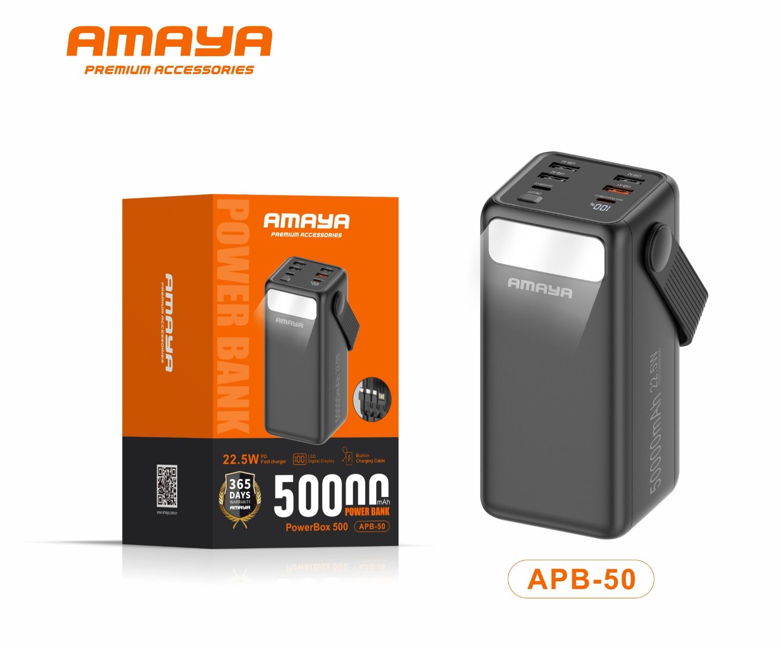 Amaya PowerBox 500 APB-50 50,000mAh, 22.5W PD Fast Charging Powerbank