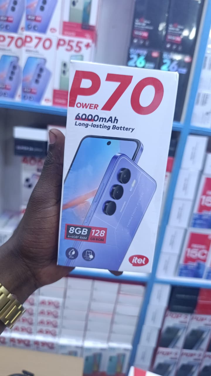 OFFER OFFER!! Itel Power 70 128GB + 4GB(UPTO 8GB) RAM ,6.67'' HD, Android P70 6000mAh  Smart Phones